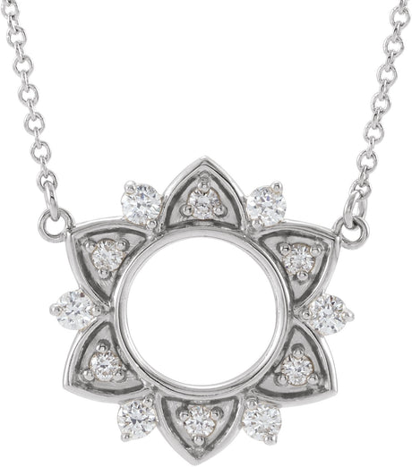 14K Gold Accented Necklace – 17.6x16.9mm - White Gold