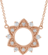 14K Gold Accented Necklace – 17.6x16.9mm - Rose Gold