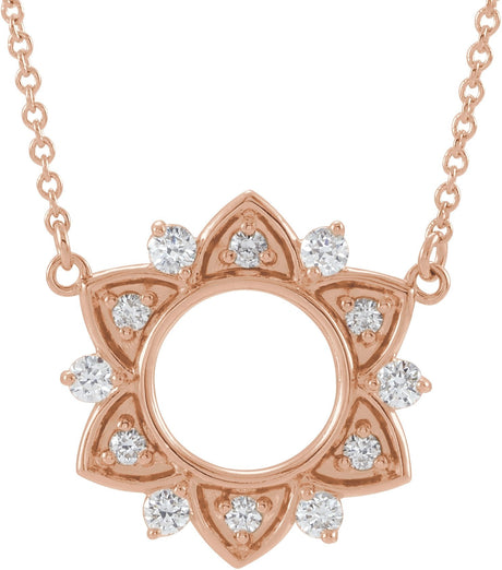 14K Gold Accented Necklace – 17.6x16.9mm - Rose Gold