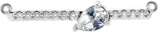 Platinum Pear Lab-Grown Diamond Accented Bar Necklace