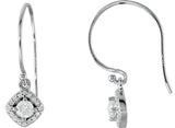 14K Gold Round Natural Diamond Halo-Style Earrings – 3.4-6.3mm Stones - White Gold