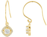 14K Gold Round Natural Diamond Halo-Style Earrings – 3.4-6.3mm Stones - Yellow Gold