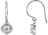 14K Gold Round Natural Diamond Halo-Style Earrings – 3.4-6.3mm Stones - White Gold