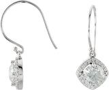 14K Gold Round Natural Diamond Halo-Style Earrings – 3.4-6.3mm Stones - White Gold