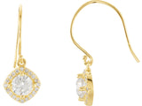 14K Gold Round Natural Diamond Halo-Style Earrings – 3.4-6.3mm Stones - Yellow Gold