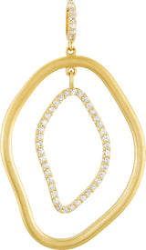 14K Gold Round Natural Diamond Accented Open Silhouette Pendant