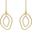 14K Gold Round Natural Diamond Open Silhouette Dangle Earrings II