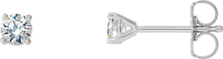14K Gold Lab-Grown Diamond Round 4-Prong Cocktail-Style Stud Earrings – 2.5-6.3mm Stones - White Gold