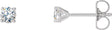 Platinum Natural Diamond Round 4-Prong Cocktail-Style Stud Earrings