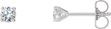 Platinum Natural Diamond Round 4-Prong Cocktail-Style Stud Earrings