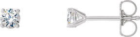 Platinum Natural Diamond Round 4-Prong Cocktail-Style Stud Earrings