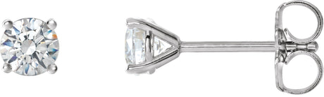 Platinum Natural Diamond Round 4-Prong Cocktail-Style Stud Earrings