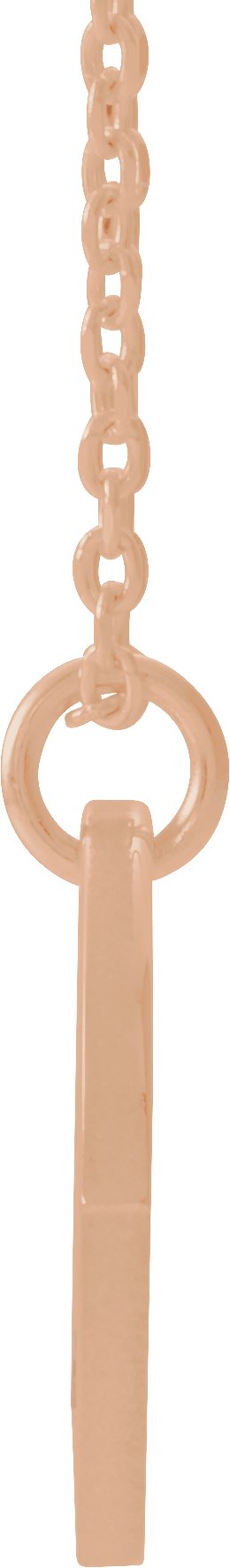 14K Gold Round Natural Peridot Pierced Cross Disc Necklace or Pendant - Rose Gold - view 2