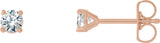 14K Gold Lab-Grown Diamond Round 4-Prong Cocktail-Style Stud Earrings – 2.5-6.3mm Stones - Rose Gold