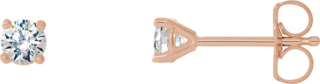 14K Gold Lab-Grown Diamond Round 4-Prong Cocktail-Style Stud Earrings – 2.5-6.3mm Stones - Rose Gold