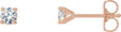 14K Gold Natural Diamond Round 4-Prong Cocktail-Style Stud Earrings - Rose Gold