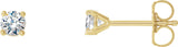 14K Gold Lab-Grown Diamond Round 4-Prong Cocktail-Style Stud Earrings – 2.5-6.3mm Stones - Yellow Gold