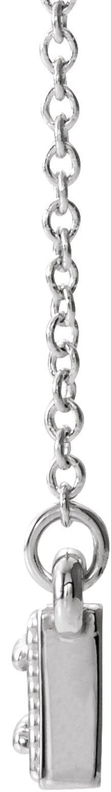 14K Gold Round Natural Emerald Three-Stone Bar Necklace - White Gold - view 2
