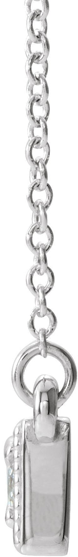 14K Gold Round Natural Diamond Three-Stone Bar Necklace - White Gold - view 2