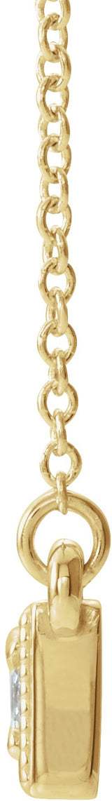 14K Gold Round Natural Diamond Three-Stone Bar Necklace - Yellow Gold - view 2