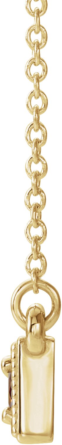 14K Gold Round Natural Citrine Three-Stone Bar Necklace - Yellow Gold - view 2
