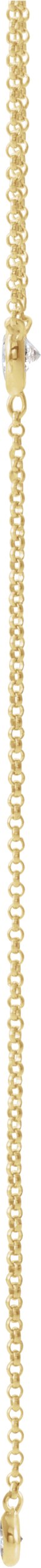 14K Gold Round Natural Diamond Bezel-Set Y Necklace - Yellow Gold - view 2