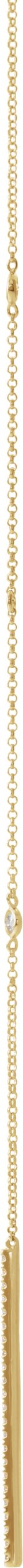 14K Gold Round Natural Diamond Bar Y Necklace VI - Yellow Gold - view 2