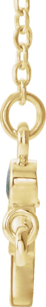 14K Gold Round Natural Alexandrite Accented Sideways Cross Necklace - Yellow Gold - view 2