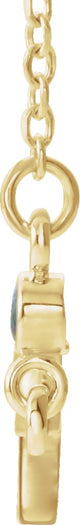14K Gold Round Natural Alexandrite Accented Sideways Cross Necklace - Yellow Gold - view 2