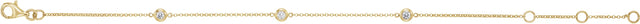 14K Gold Round Natural Diamond Bezel-Set Station Bracelet - Yellow Gold - view 2