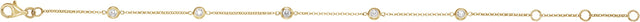 14K Gold Round Natural Diamond Bezel-Set Station Bracelet – 2.3mm Stones - Yellow Gold - view 2