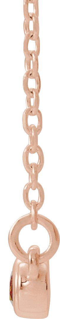 14K Gold Round Natural Citrine Bezel-Set Bar Necklace – 0.08 CTW - Rose Gold - view 2