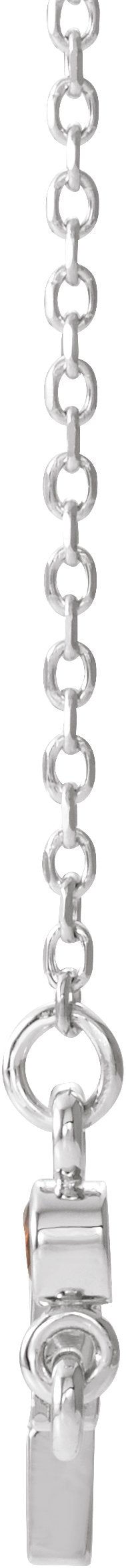 14K Gold Round Natural Citrine Accented Sideways Cross Necklace - White Gold - view 2