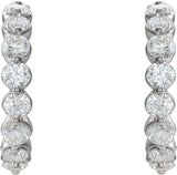 14K Gold Round Lab-Grown Moissanite Accented Hoop Earrings - view 4