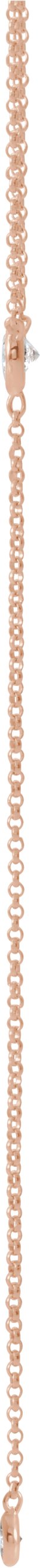 14K Gold Round Natural Diamond Bezel-Set Y Necklace - Rose Gold - view 2