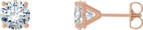 14K Gold Lab-Grown Diamond Round 4-Prong Cocktail-Style Stud Earrings – 2.5-6.3mm Stones - Rose Gold