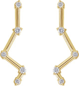 14K Gold Round Natural Diamond Constellation Ear Climbers - Rose Gold - view 4