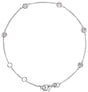 14K Gold Round Natural Diamond Bezel-Set Station Bracelet – 2.3mm Stones - White Gold