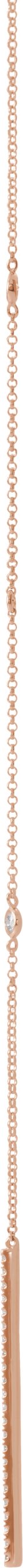 14K Gold Round Natural Diamond Bar Y Necklace VI - Rose Gold - view 2