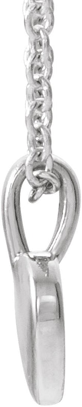 Platinum Round Natural Diamond Youth Heart Necklace or Pendant - view 2
