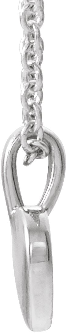 14K Gold Round Natural Diamond Youth Heart Necklace or Pendant - White Gold - view 2