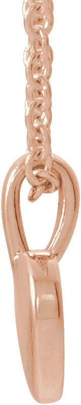 14K Gold Round Natural Diamond Youth Heart Necklace or Pendant - Rose Gold - view 2