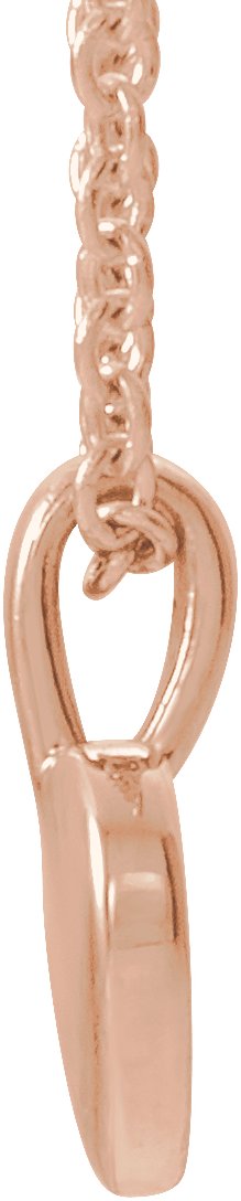 14K Gold Round Natural Diamond Youth Heart Necklace or Pendant - Rose Gold - view 2