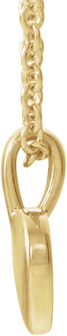 14K Gold Round Natural Diamond Youth Heart Necklace or Pendant - Yellow Gold - view 2