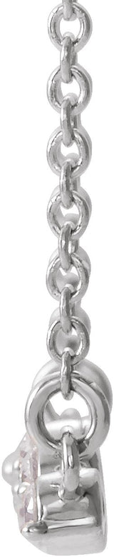 Platinum Graduated Curved Bar Necklace - view 2