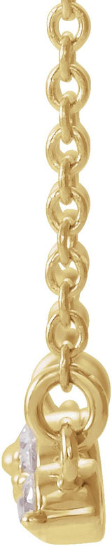 14K Gold Graduated Curved Bar Necklace - Yellow Gold - view 2