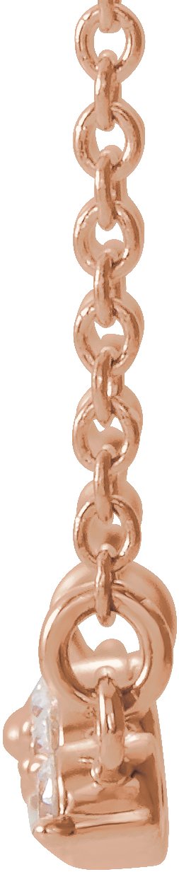 14K Gold Graduated Curved Bar Necklace - Rose Gold - view 2