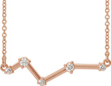 14K Gold Constellation Bar Necklace - Rose Gold