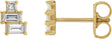 14K Gold Natural Diamond Geometric Cluster Earrings - Yellow Gold