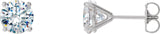 14K Gold Natural Diamond Round 4-Prong Cocktail-Style Stud Earrings - White Gold
